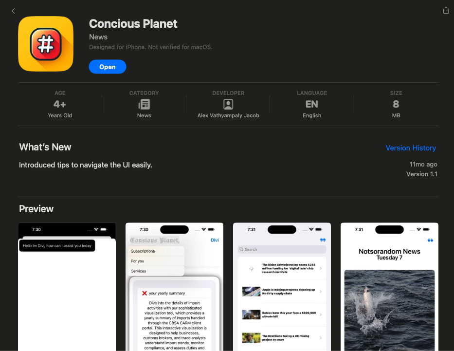 Conscious Planet App
